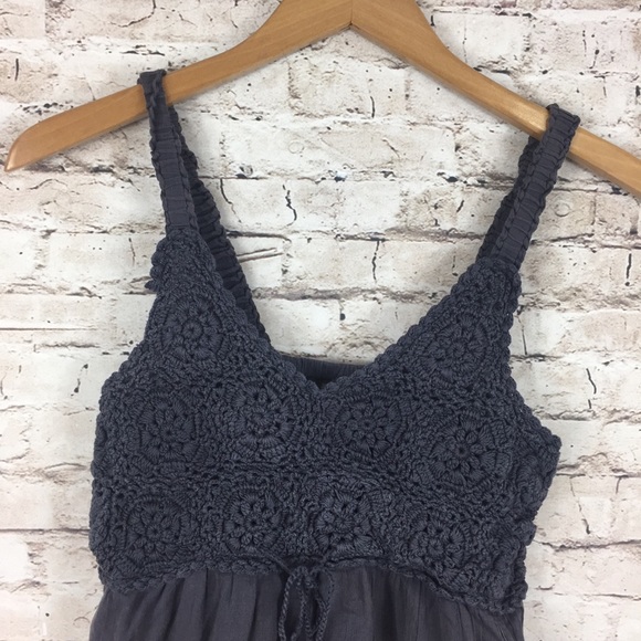 Athleta Blue Gray Crochet Cute Flowy Tank Top - Picture 2 of 5